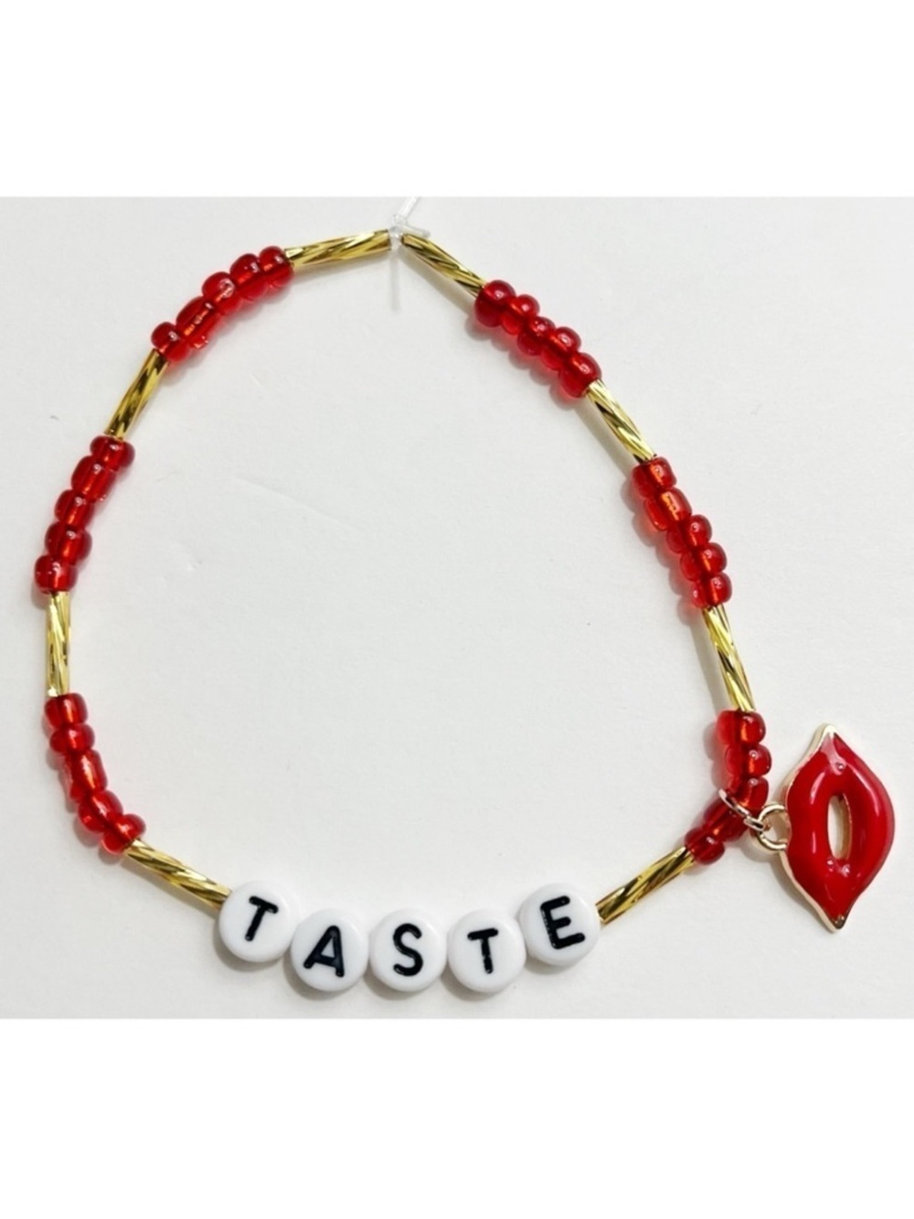 Sabrina Carpenter Taste Red and Gold Beaded Friendship Bracelet